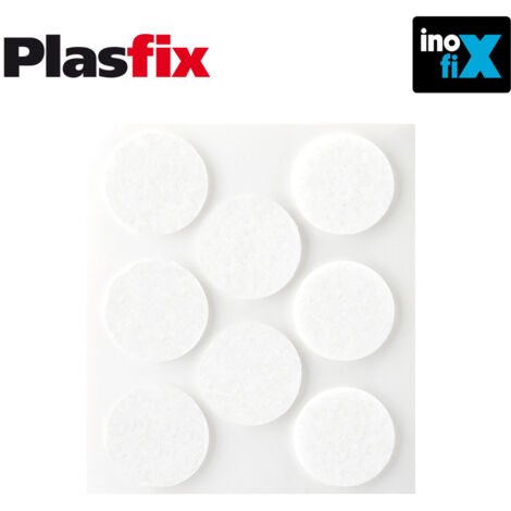 Confezione da 8 feltri adesivi sintetici bianchi Ø27mm Plasfix INOFIX
