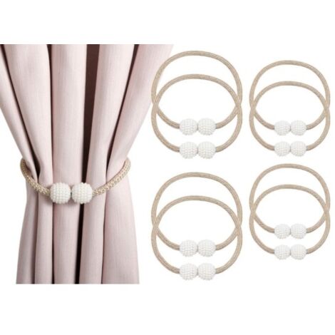 Confezione da 8 fermatende magnetici, fermatende, passanti per tende, accessori per tende e tapparelle, per la decorazione di ristoranti, uffici e case (oro)