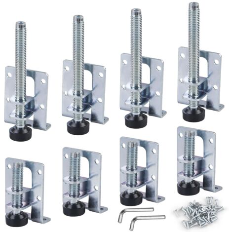 Confezione da 8 gambe regolabili per mobili, piedini regolabili in altezza per impieghi gravosi da 55/102 mm, piedini di livellamento per mobili con 48 piccole viti per tavoli, scaffali, armadi, banch
