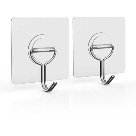 Confezione da 8 ganci autoadesivi da parete, 5 kg (max), ganci autoadesivi per asciugamani, ganci adesivi trasparenti senza foratura, ganci impermeabili per bagno, cucina, lavanderia