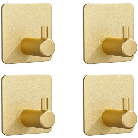Confezione da 8 ganci per asciugamani autoadesivi ganci da parete moderni in acciaio inossidabile 304 ganci per vestiti per bagno cucina camera da letto oro