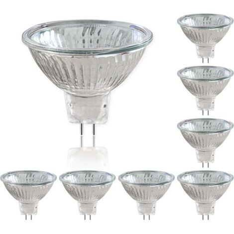 Confezione da 8 lampadine alogene a riflettore GU5.3 da 50 W, 12 V, faretto dimmerabile, lampadina alogena MR16, 660 LM, bianco caldo 2700 K, angolo del fascio di 36°