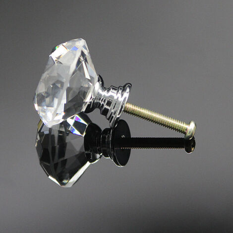 Confezione da 8 pomelli per porte in cristallo, maniglie per mobili con diamanti, pomelli con maniglie a diamante per armadi, cassetti, pomelli da cucina - 30 mm
