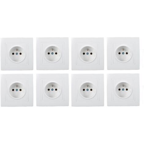 Confezione da 8 prese a muro standard francesi 16A 220V Installazione integrata in plastica PC Per uffici e hotel