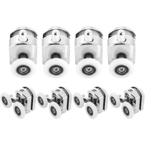 Confezione da 8 rulli per porta doccia - Rulli per cabina doccia in lega di zinco - Rulli per porta scorrevole doccia da 25 mm (4 superiori e 4 inferiori) - RAPANDA