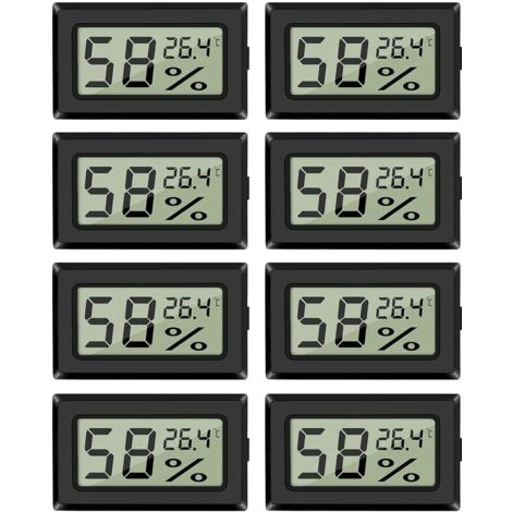 Confezione da 8 termometri igrometri digitali, sensore di temperatura e umidità interna per casa e ufficio, Celsius