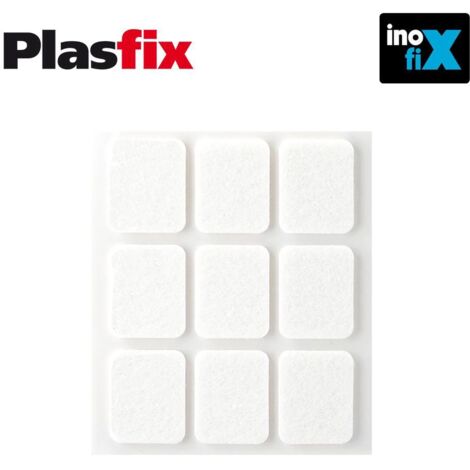 Confezione da 9 feltri adesivi sintetici bianchi 29x23mm Plasfix INOFIX