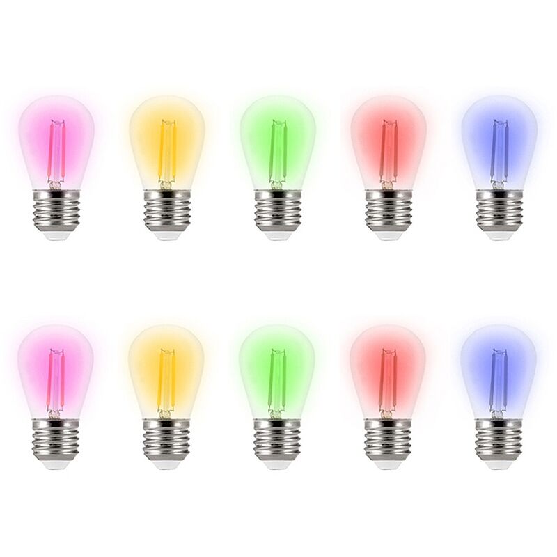 Image of Confezione da 10 Lampadine Led per catena di luci E27 ST45 2W Multicolore Wisdom