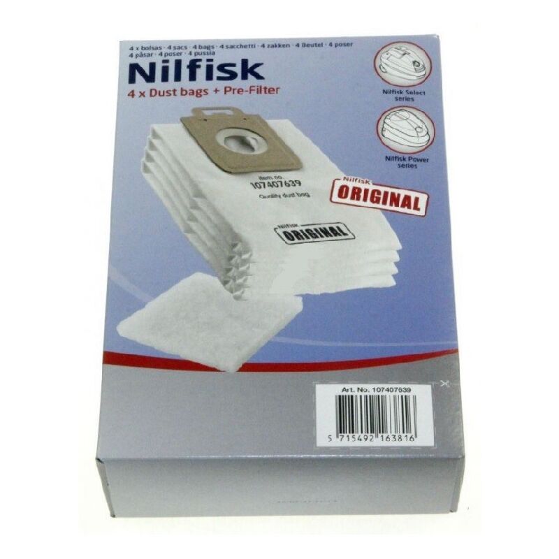 Confezione di 4 sacchetti Igienici + pre filtro - Aspirapolvere Nilfisk 1557173662894878300