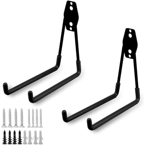 Confezione di ganci portaoggetti in acciaio per garage, ganci portaoggetti per attrezzi da garage con rivestimento antiscivolo, supporto resistente per appendere scale/biciclette/attrezzi da giardino/