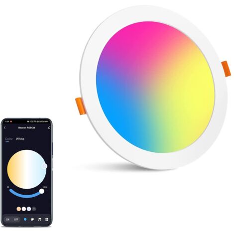 confezione di pannelli LED da incasso a soffitto da 10W, illuminazione di superficie intelligente, faretti LED Bluetooth, sincronizzazione musicale, dimmerabili per feste, case, soggiorni, controllo t