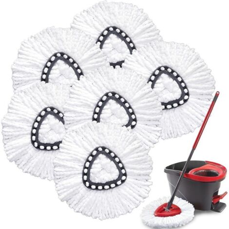 Confezione di ricarica da 6 panni di ricambio in microfibra per mocio rotante Vileda O-Cedar EasyWring - Panni triangolari per testa del mocio rotante - Confezione da 6