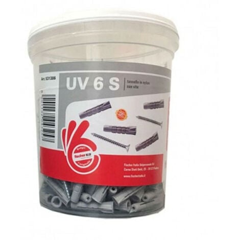 FISCHER TASSELLO CON VITE 'UV' IN BARATTOLO UV 6S - Barattolo 250 pezzi