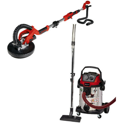 Confezione EINHELL - Aspiratore a secco/umido TE-VC 2025 SACL - 1200W - 25L - Levigatrice a giraffa TE-DW 225 X - 750W -