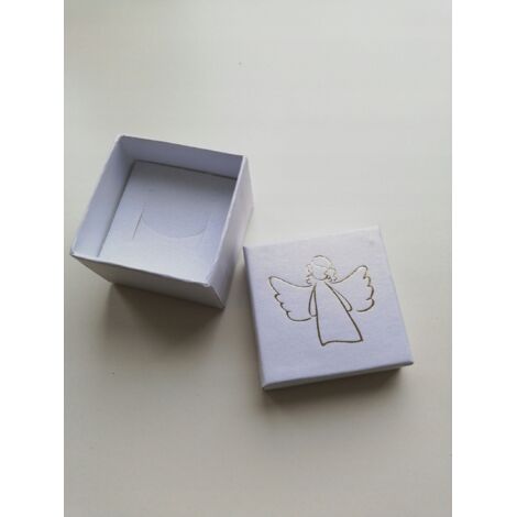 confezione regalo con angelo dorato in scatola bianca