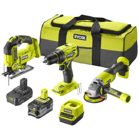 Confezione RYOBI 3 utensili 18V OnePlus - 2 batterie 4,0Ah - 2.0Ah - 1 caricatore - RCK183A-242S