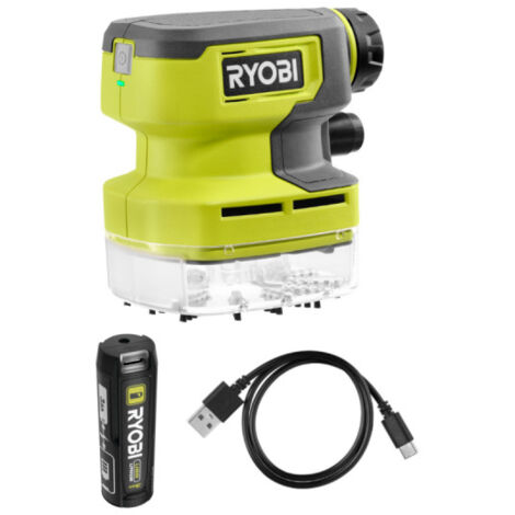 Confezione RYOBI 4V Compact Vacuum RDV4-0 - 1 batteria 3,0Ah - Cavo USB