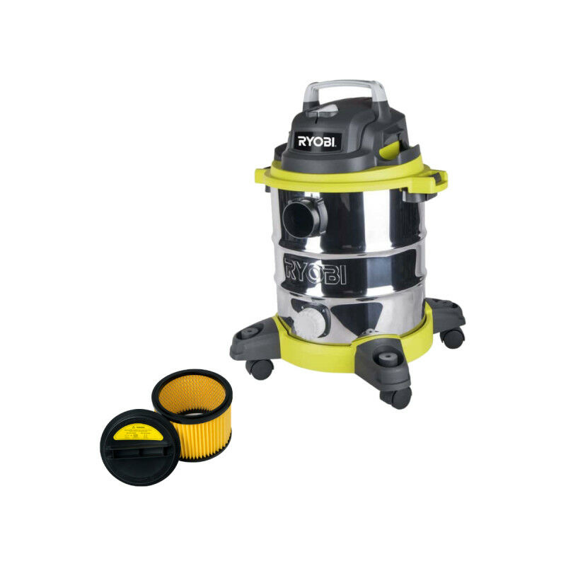 Image of Ryobi - Confezione Aspiratore a umido/asciutto RVC-1220I-G - 1250W - 20L - Filtro di ricambio - RAKVACF2030