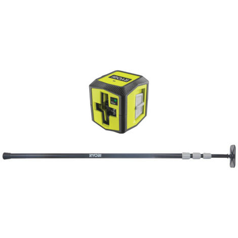 Confezione RYOBI - Laser a croce verde RBCLLG1 - portata 15 m - Asta telescopica RBCLTP1 - 320 cm