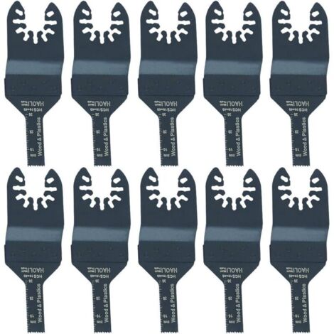 Confezioni da 10 lame per seghe oscillanti. Accessori per elettroutensili Multimaster come Fein, Dremel, Bosch, Makita, Dewalt, Black & Decker.