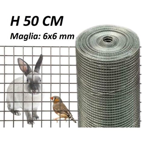 Confine RETE PER RECINZIONI ELET/ZINC maglia mm. 6x6 Ø filo mm.0,60-H cm. 50