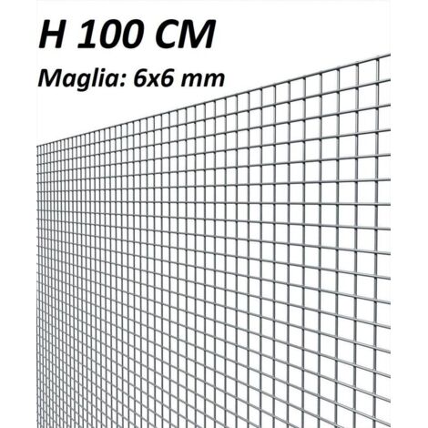 Confine RETE PER RECINZIONI ELET/ZINC maglia mm. 6x6 Ø filo mm.0,60-H cm.100