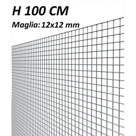 Confine RETE PER RECINZIONI ELET/ZINC maglia mm.12x12 Ø filo mm.0,90-H cm.100