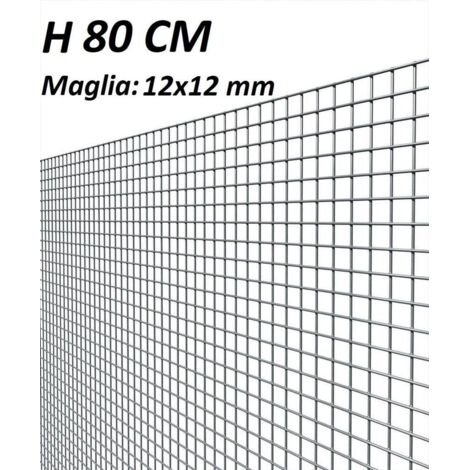Confine RETE PER RECINZIONI ELET/ZINC maglia mm.12x12 Ø filo mm.1,05-H cm. 80