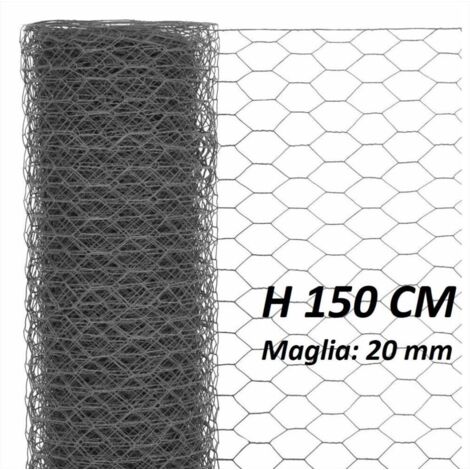 Confine RETE PER RECINZIONI TRIPLA MT.50 maglia mm.20 Ø filo mm.0,70-H cm.150