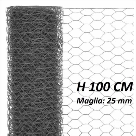Confine RETE PER RECINZIONI TRIPLA MT.50 maglia mm.25 Ø filo mm.0,70-H cm.100