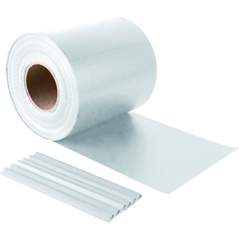 Confine STRISCIA FRANGIVISTA IN PVC + 20 CLIP (450 gr/m) cm. 19x35 mt col. Bianco