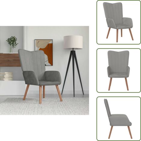 Confort en casa - vidaXL Sillón de relax de terciopelo gris claro - Diseño moderno