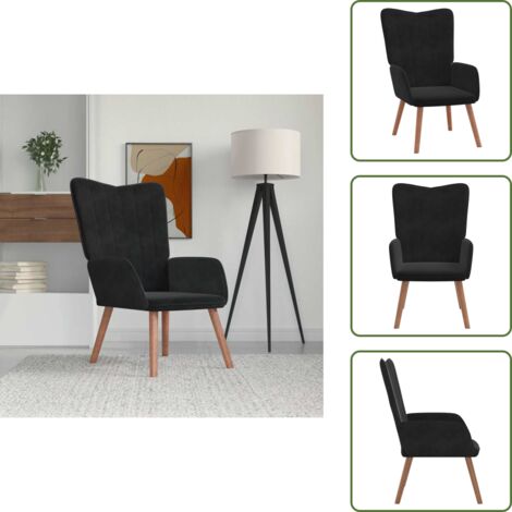 Confort - vidaXL Sillón de relax de terciopelo negro - Decoración de hogar
