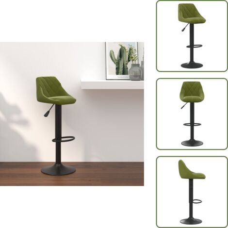 Confort - vidaXL Tabouret de bar Vert clair Velours - Velours