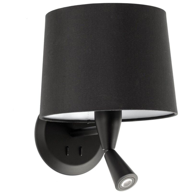 

Faro Barcelona - CONGA Aplique de pared con lector negro/negro - NEGRO MATE