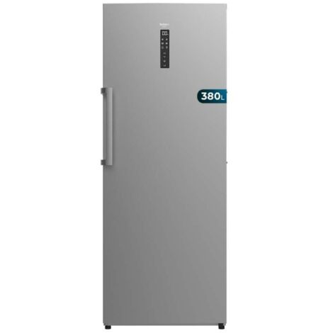 Congelatore verticale in acciaio inox concon xl capacità 380 litri, classe d, motore inverter plus, total no frost con display door, convertibile a frigo.
