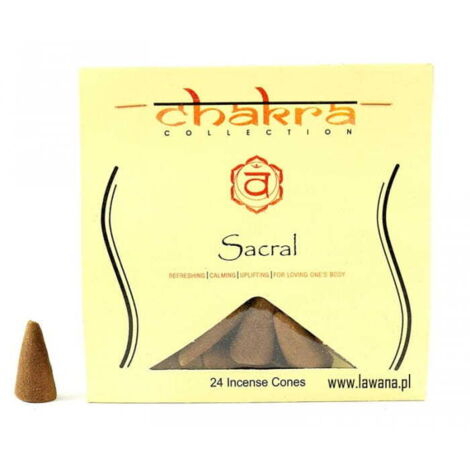 Coni di incenso SACRALI per il 2° chakra, 24 pezzi, Song of India