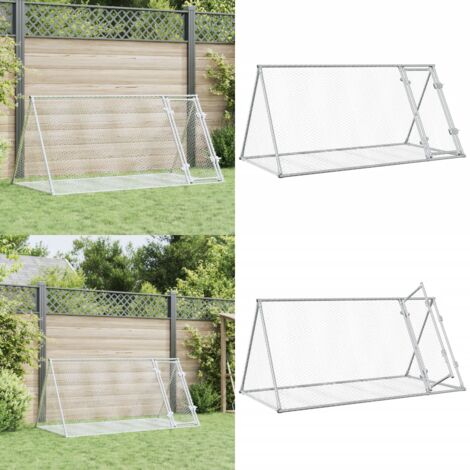 Conigliera Argento 200x105x91 cm in Acciaio Zincato - Recinto per animali - Recinto per galline