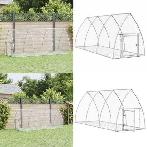 Conigliera Argento 300x105x120 cm in Acciaio Zincato - Recinto per conigli - Recinto per galline