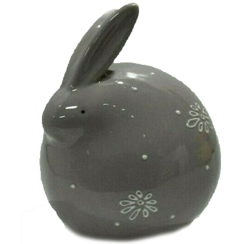 Image of Coniglio di pasqua grigio decorazioni pasquali arredo negozio casa idea regalo 18cm