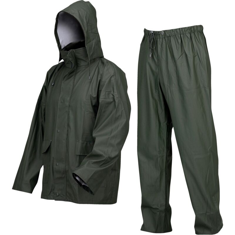 Ensemble de pluie pu/pvc vert m
