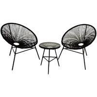 Conjunto 2 sillas jardin acapulco y mesa. Amarillo, Naranja, Negro, Blanco y Marrón - KieferGarden