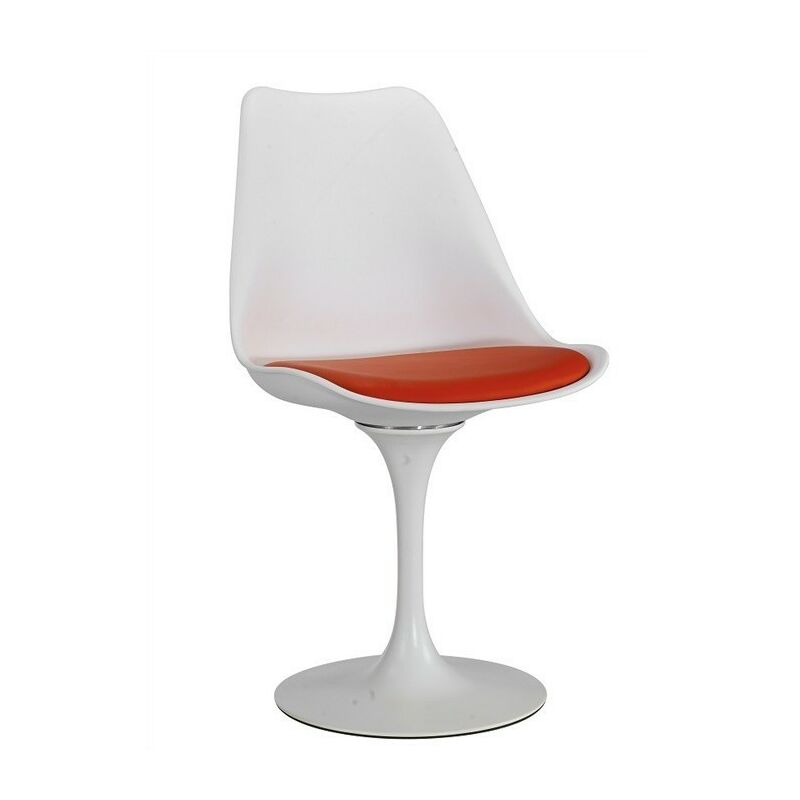 

Silla TUL MT, metal, polipropileno blanco, cojín rojo