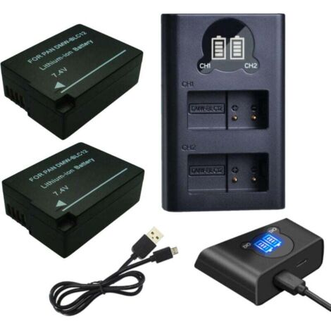 Conjunto 3 en 1: 2 baterías + cargador rápido de batería dual USB Tipo-C LCD dual para 2 baterías Compatible con Sigma DP0 DP1 DP1Q, DP2 DP2Q FP L DP3 Quattro DP3Q FP