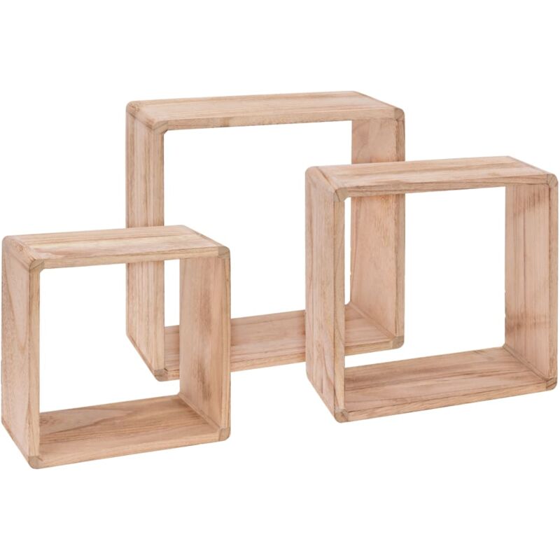 

Estantes expositores 3 unidades madera de Paulownia - Marrón - Home&styling