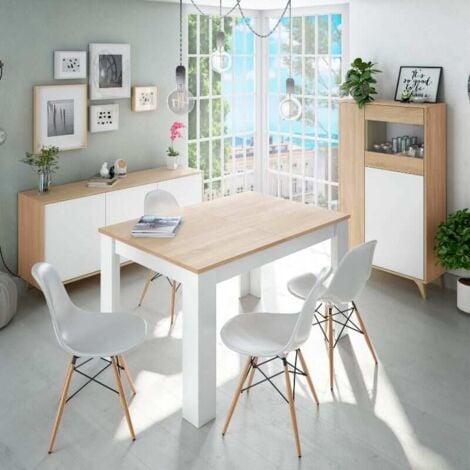 Vitrina para salón/comedor, color roble claro combinado con blanco   Muebles de comedor modernos, Diseño de vitrina, Muebles salon modernos