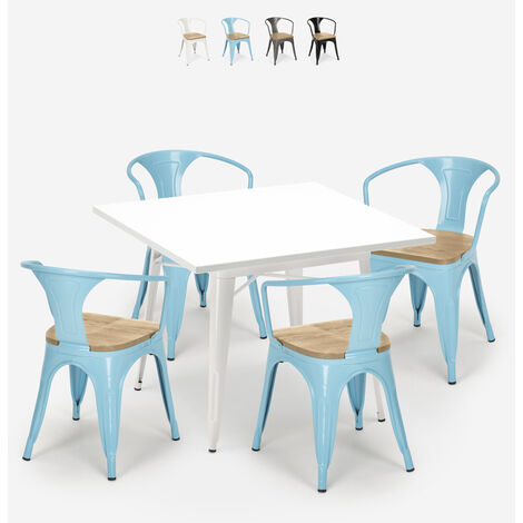 Conjunto mesa Alba 100x60 cm extensible con 4 asientos