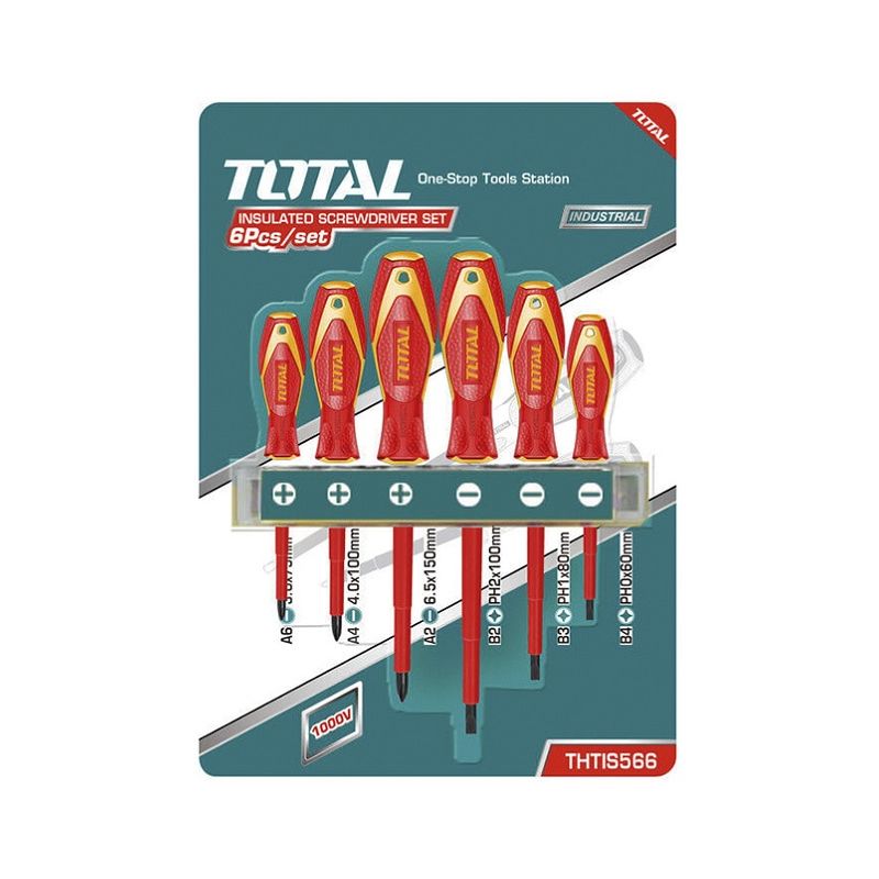

Conjunto 6 destornillador electricista 1000V THTIS566 - Total Tools