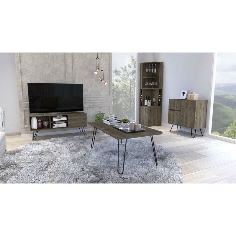 

Conjunto Andorra, Mueble Para Tv Z 115 + Mesa De Centro + Aparador Salon Z 80 Androrra + Bar Botellero Esquinero