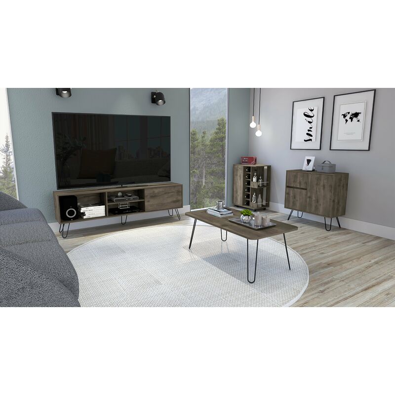 

Conjunto Andorra, Mueble Para Tv Z 180 + Mesa De Centro + Aparador Salon Z 80 + Bar Bajo